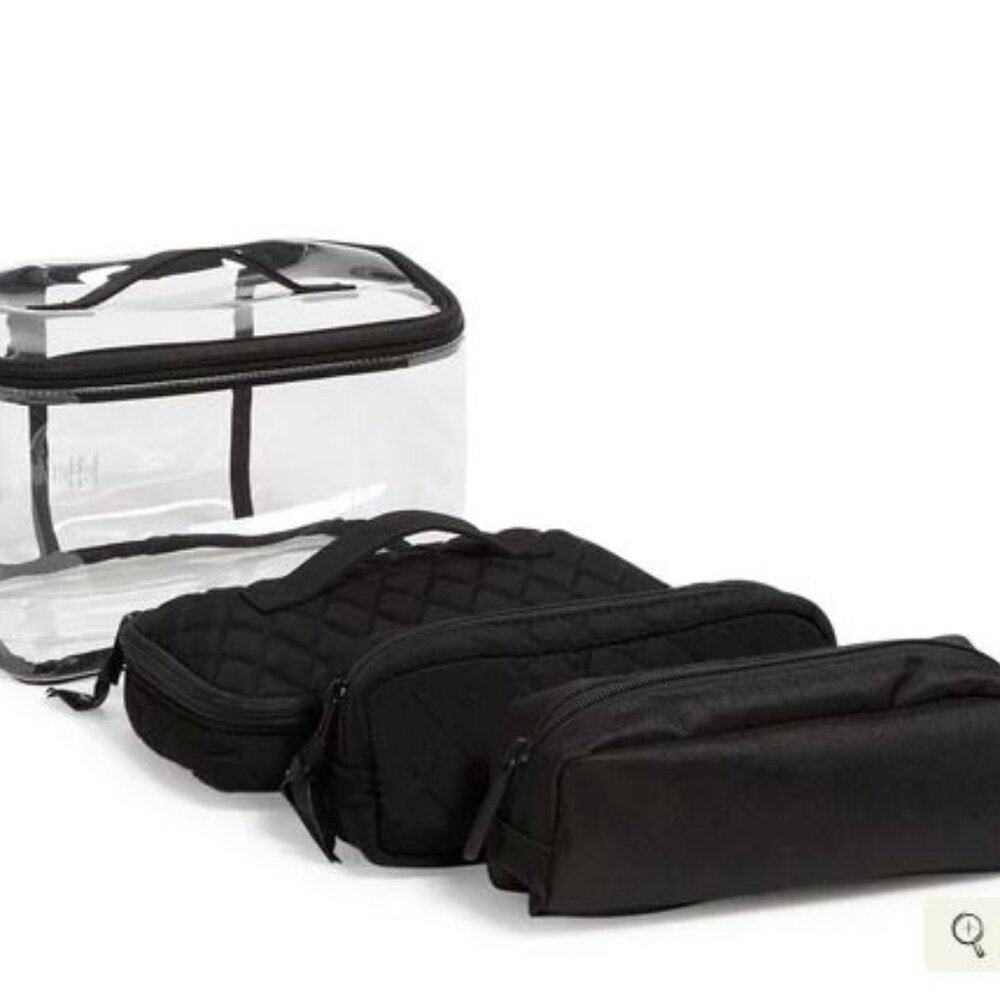 Vera Bradley 4pc Cosmetic Organizer Microfiber /Lighten Up Travel Ready